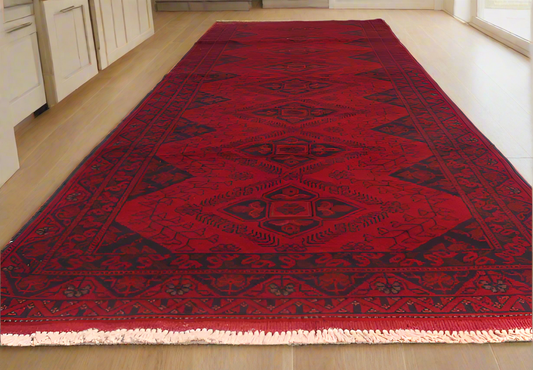 Afghan Andkhoy Hand Knotted Runner 300x80