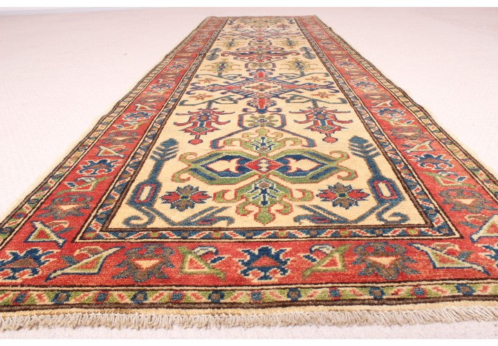 Handmade Afghan Kazak Runner - 300x84