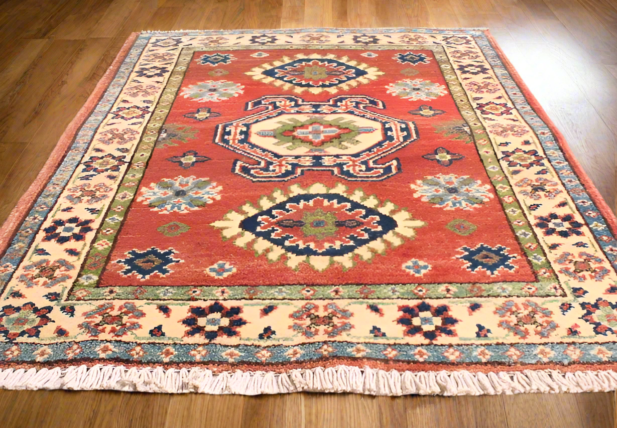 Handmade Afghan Kazak Rug 85x63