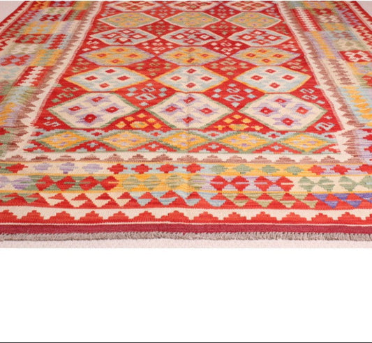 Hand Knotted Afghan Kilim Rug - 310x210