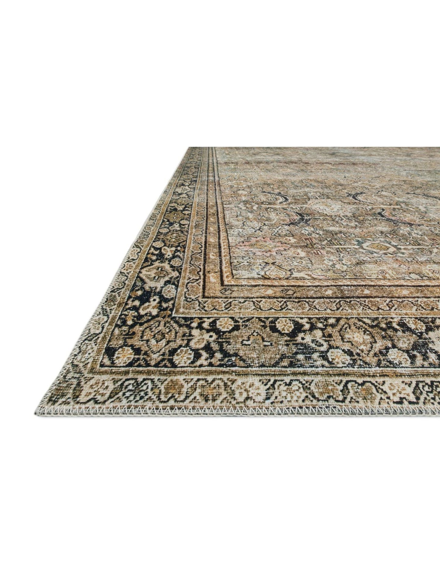 Layla Olive Charcoal Rug - 76cmx366cm