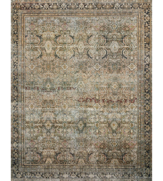 Layla Olive Charcoal Rug - 76cmx366cm