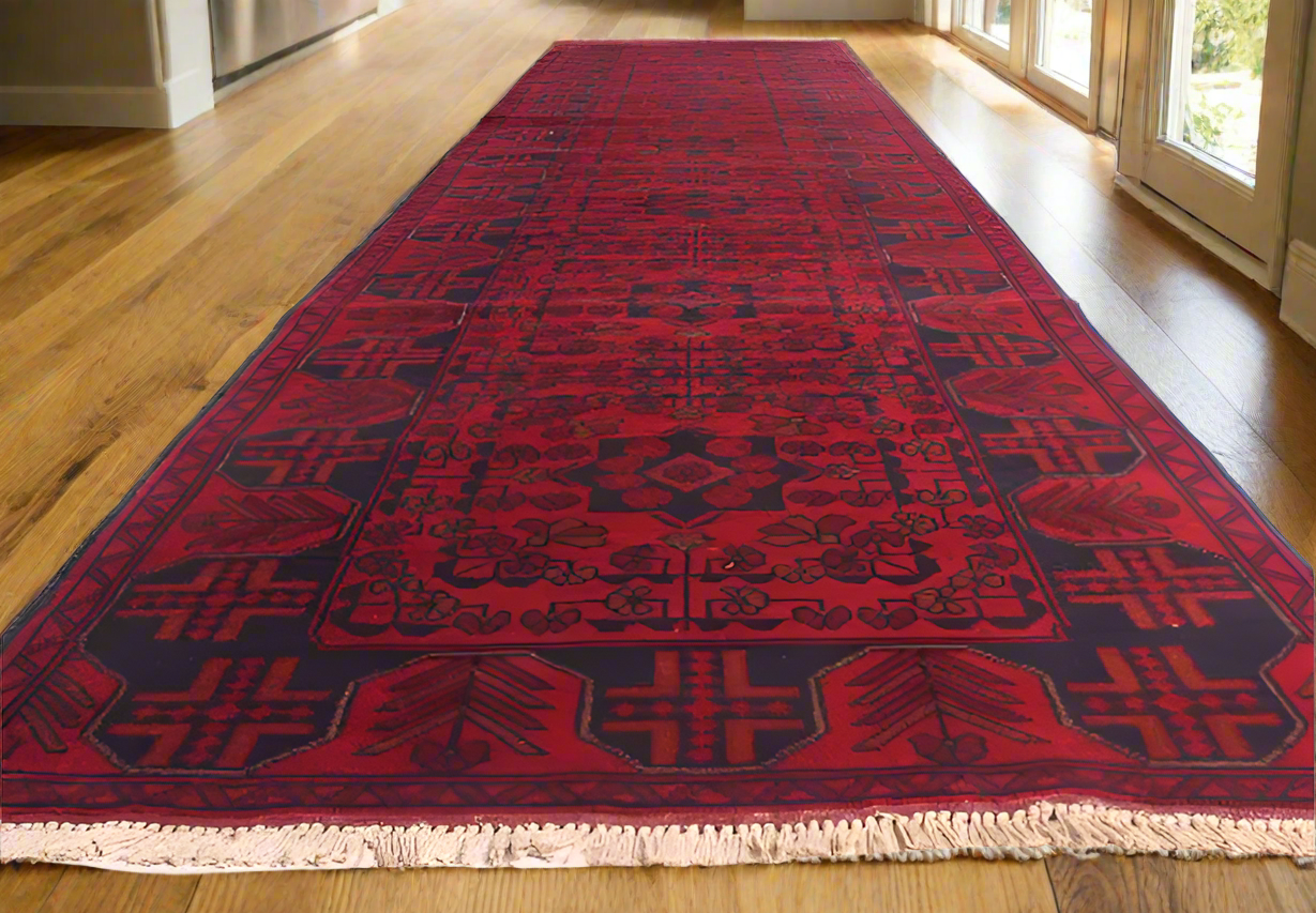 Afghan Andkhoy Hand Knotted Runner 400x81