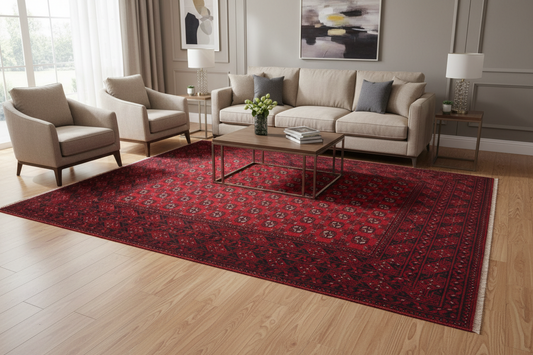 Afghan Hand Knotted Turkoman Rug 300x200cm