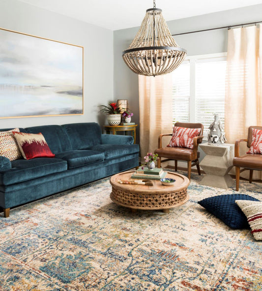 Anastasia Sand/Blue Rug - 201x209cm