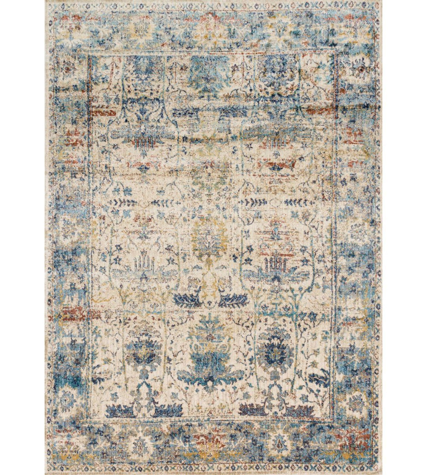 Anastasia Sand/Blue Rug - 201x209cm