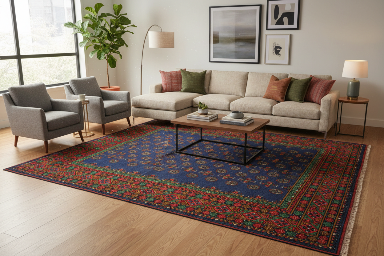 Afghan Hand Knotted Turkoman Rug 300x200cm