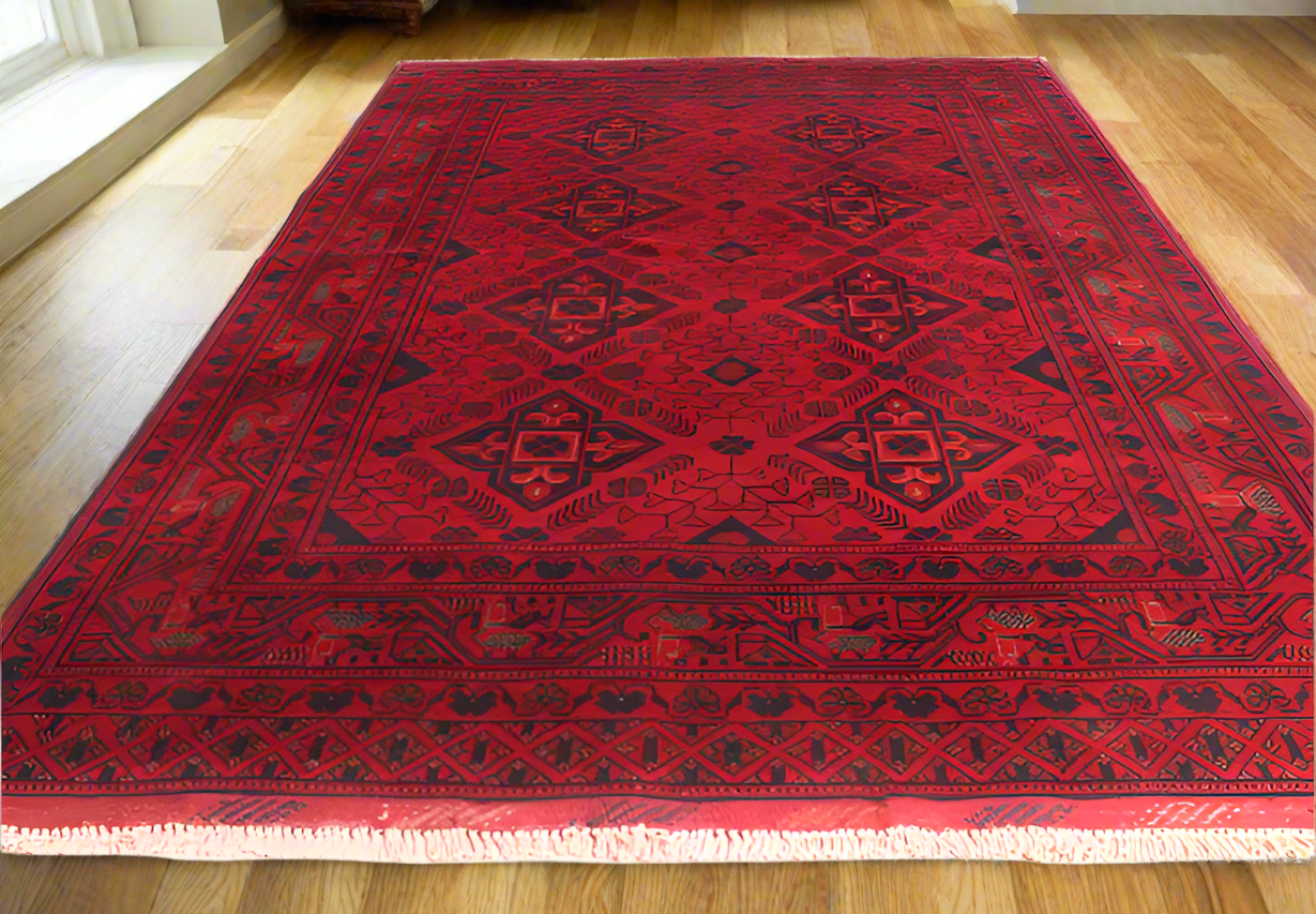 Afghan Hand Knotted Khal Mohammadi Rug 205x130