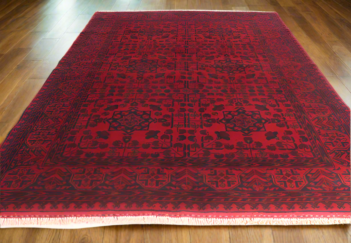 Afghan Hand Knotted Khal Mohammadi Rug 205x130