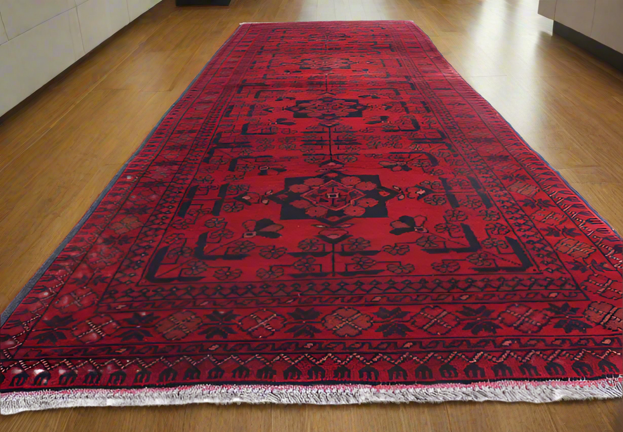 Afghan Andkhoy Hand Knotted Runner 300x80