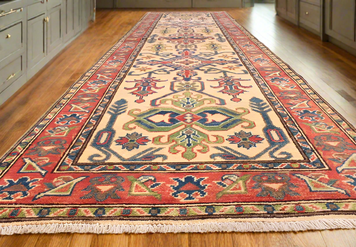 Handmade Afghan Kazak Runner - 300x84