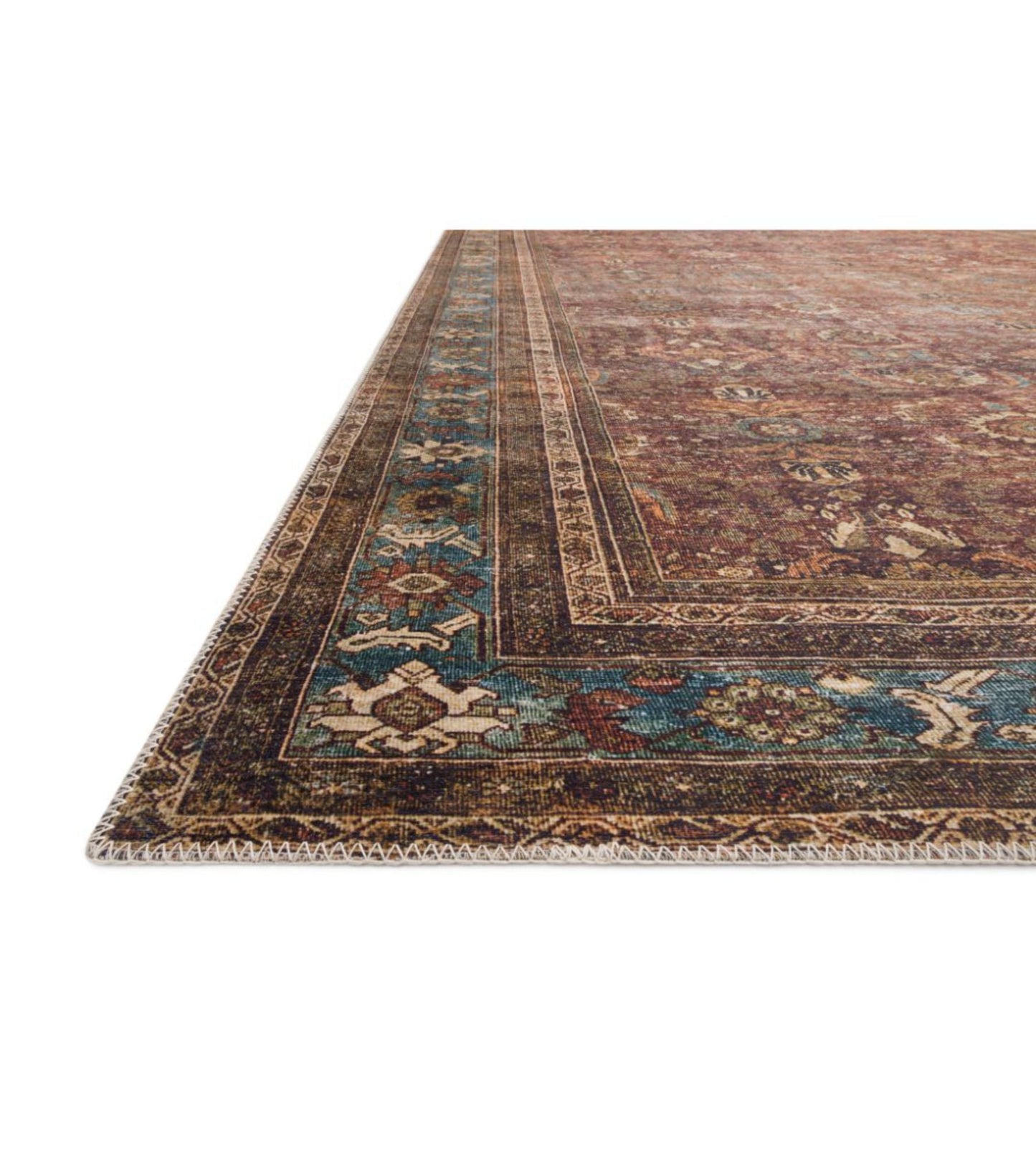 Layla Brick Blue Rug 229x289CM