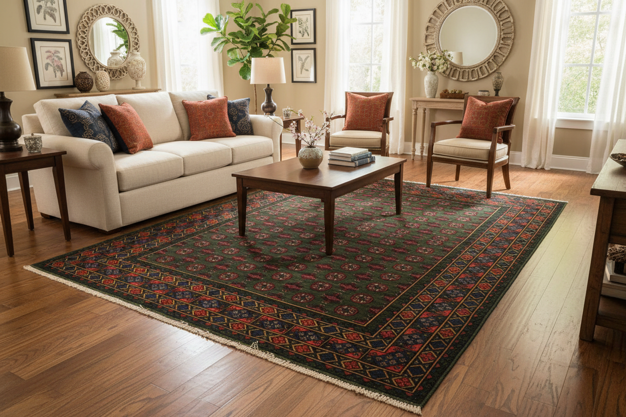 Afghan Hand Knotted Turkoman Rug 300x200cm