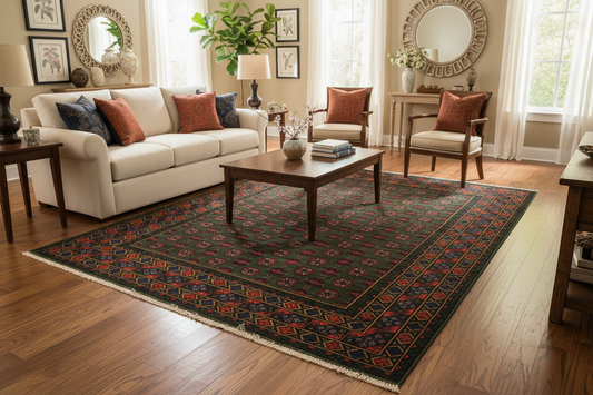 Afghan Hand Knotted Turkoman Rug 300x200cm