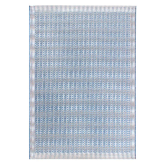 Makana Indoor/Outdoor Border Light Blue Rug