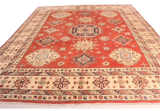 Hand Knotted Afghan Ghazni Kazak Rug 300x240
